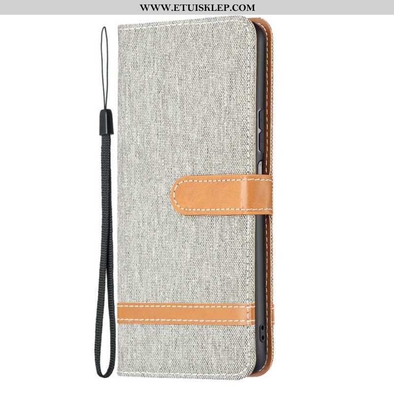 Etui Folio do Samsung Galaxy M23 5G Tkanina Z Paskiem